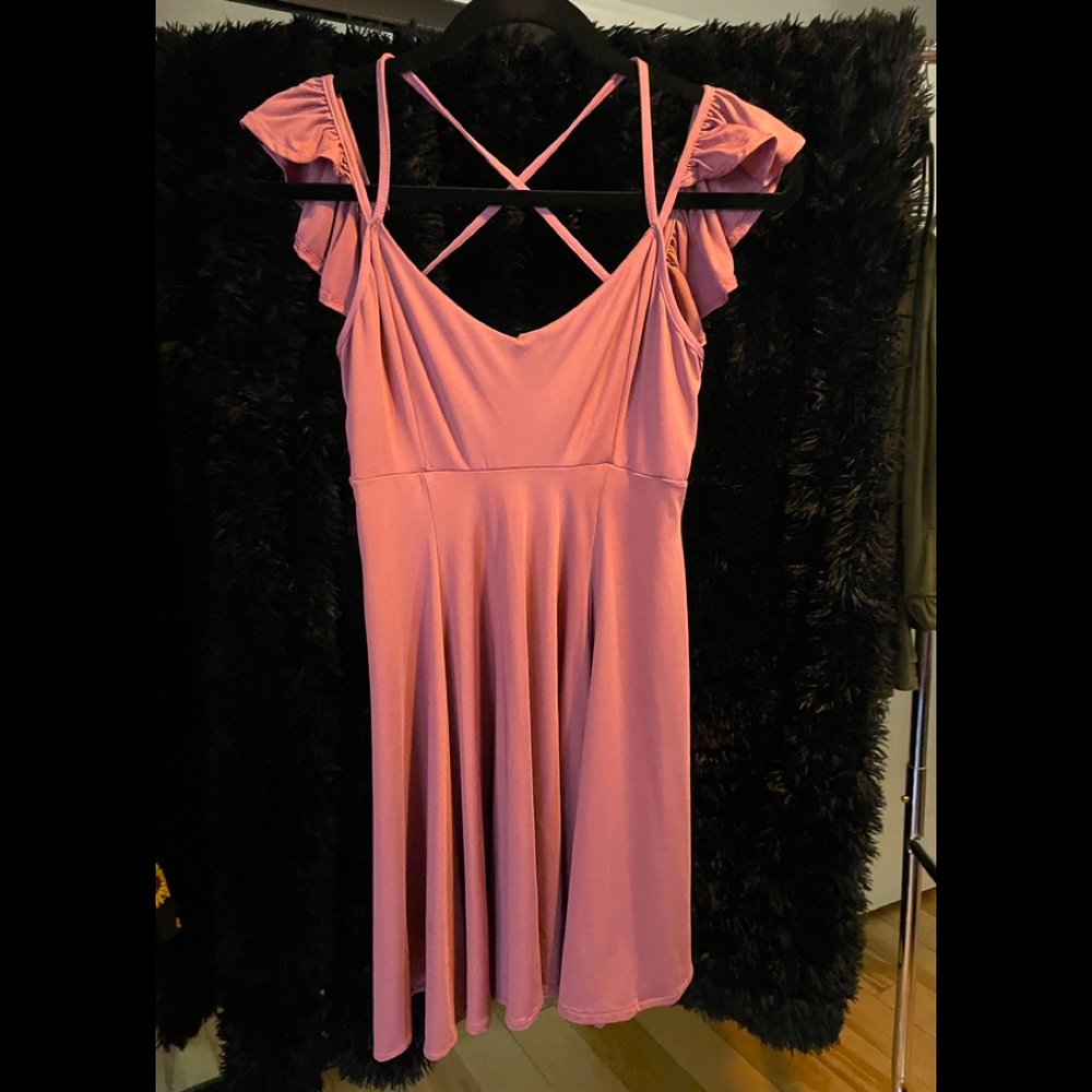 Strapy pink/purple mid thigh length dress